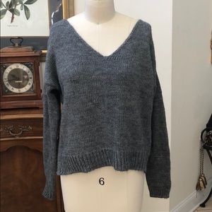 NWT Brandy Melville oversized grey v-neck sweater